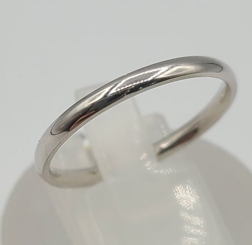 10k White Gold 2mm Plain Wedding Band