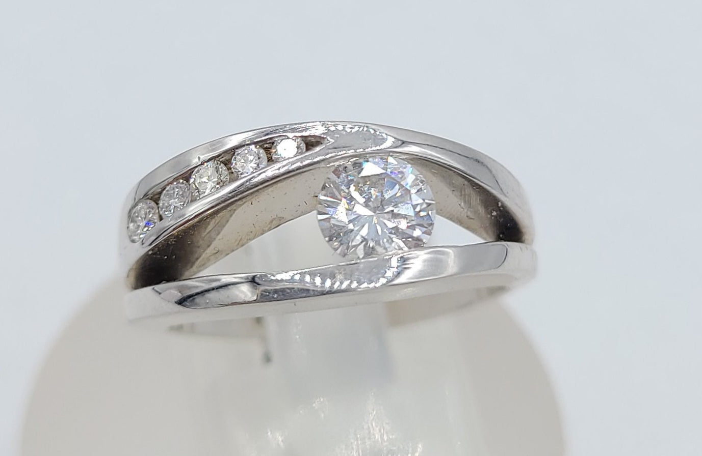 14k White Gold Custom Design Diamond Ring
