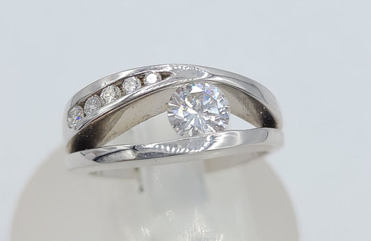14k White Gold Custom Design Diamond Ring